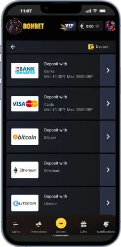 Effectuer un dépôt sur le casino