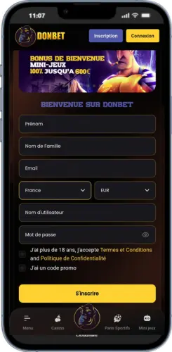 Formulaire d'inscription