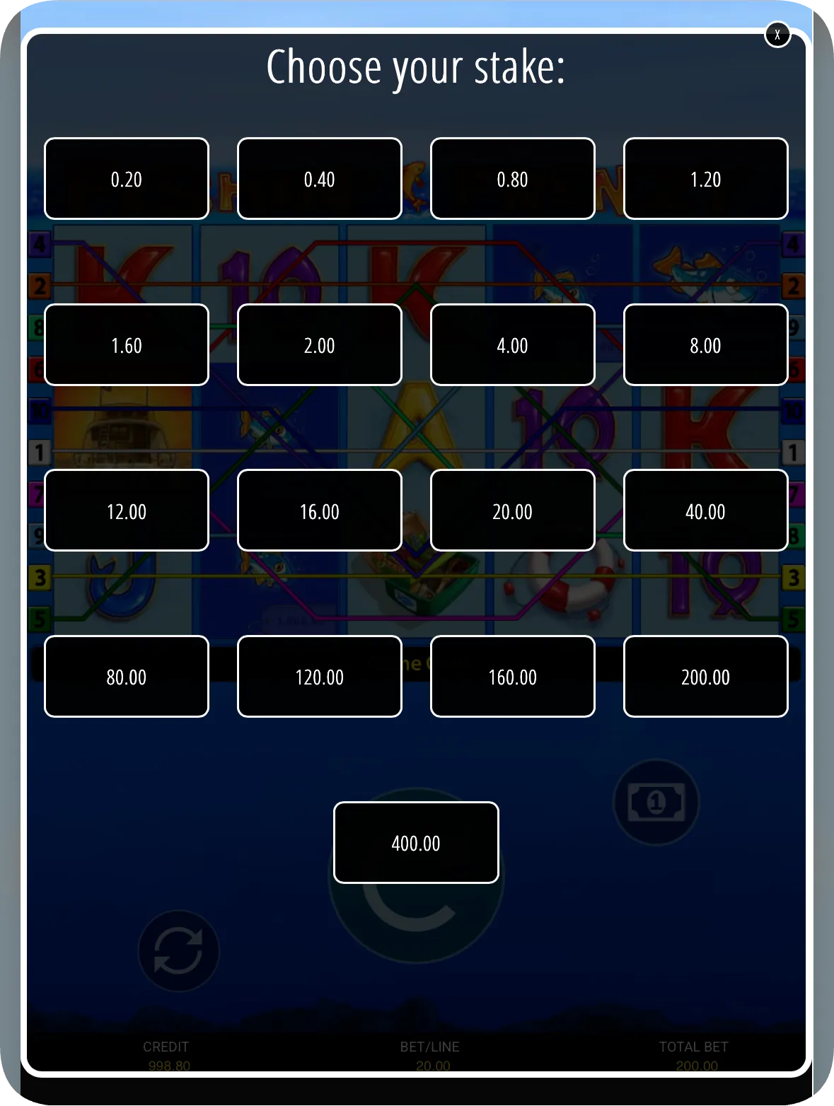 Choose your stake